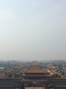 aerial view of the forbidden palace in beijing