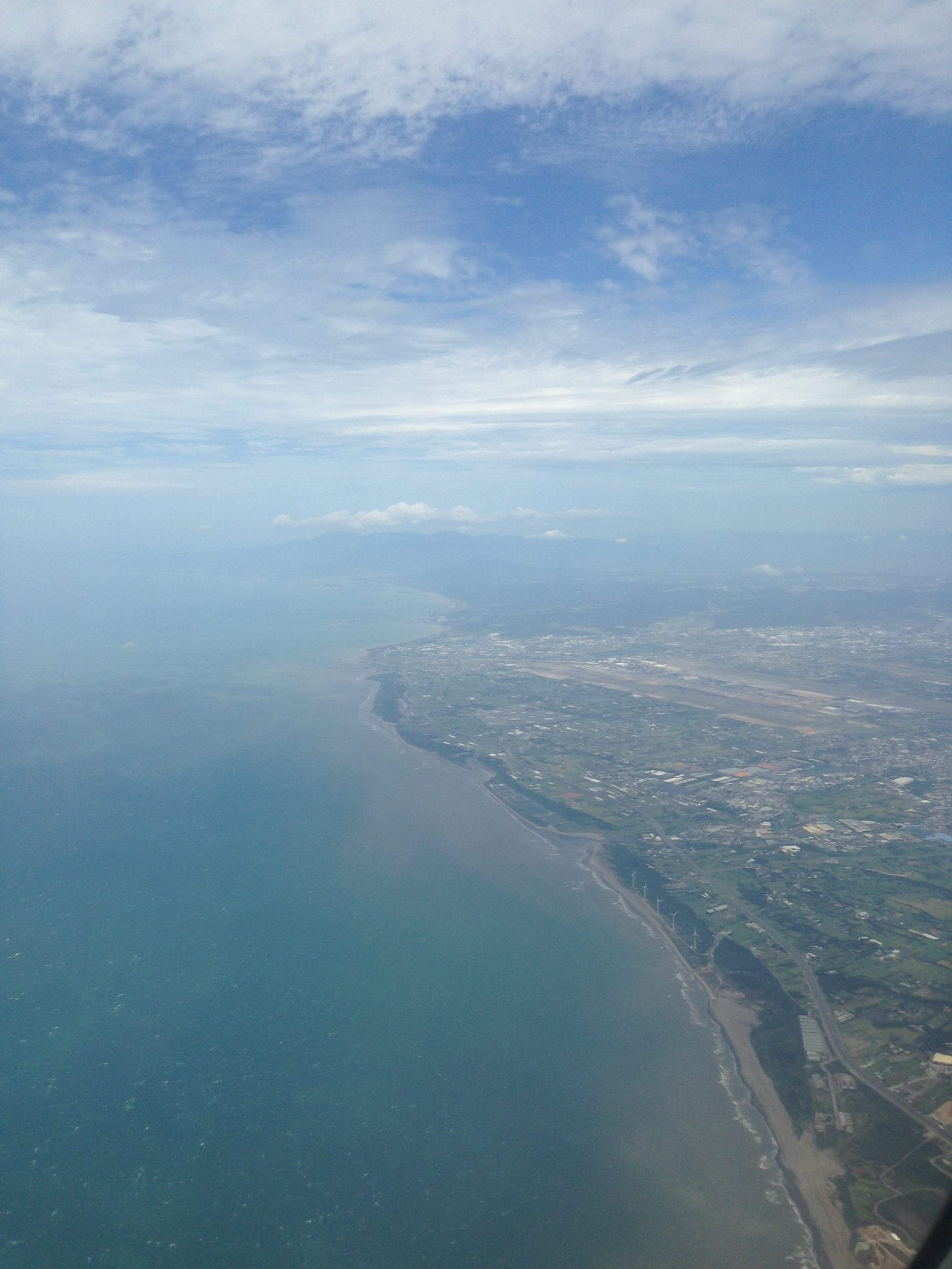 Aerial view of the coastline of Taiwan