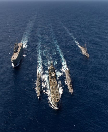 Australian Navy ships out on the water
