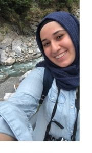 selfie of Zeynep Hale Teke in blue shirt