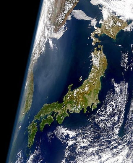 Satellite View of Japan from space