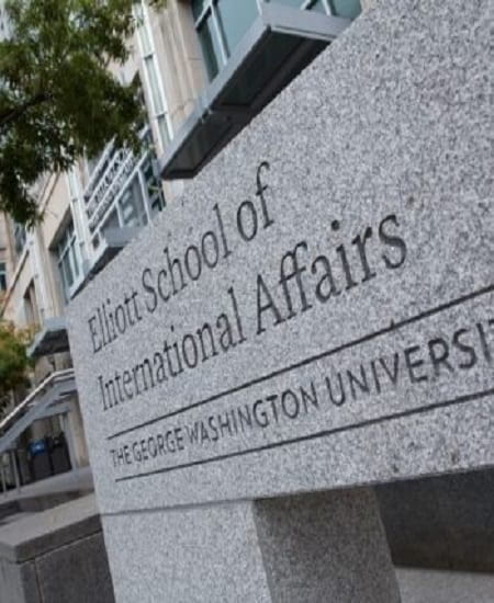 Elliott School of International Affairs building sign