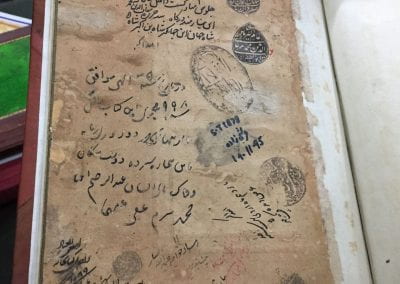 Persian manuscript with Mughal seals and Emperor Shah Jahan’s handwriting on the flyleaf