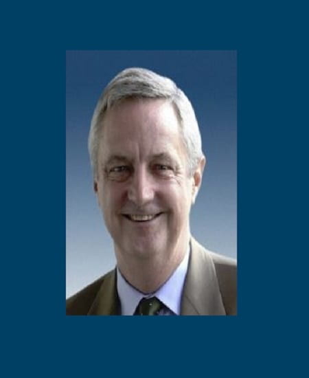 headshot of David Shambaugh with blue border