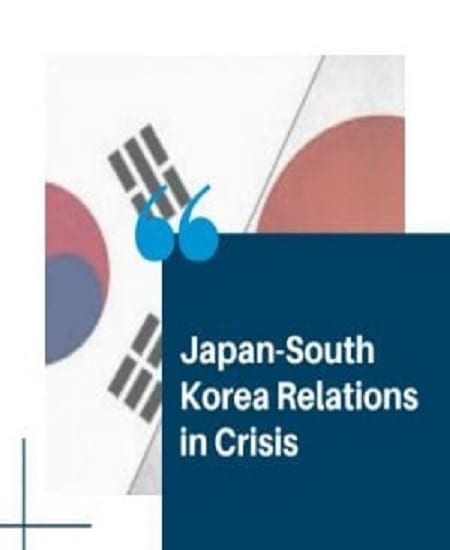 event tile with south korean and japanese flags in the background; text: Japan-South Korea Relations in Crisis