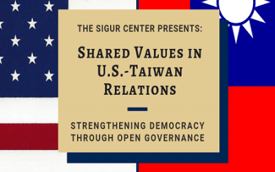 4/23/2019: Shared Values in U.S.-Taiwan Relations: Strengthening Democracy Through Open Governance