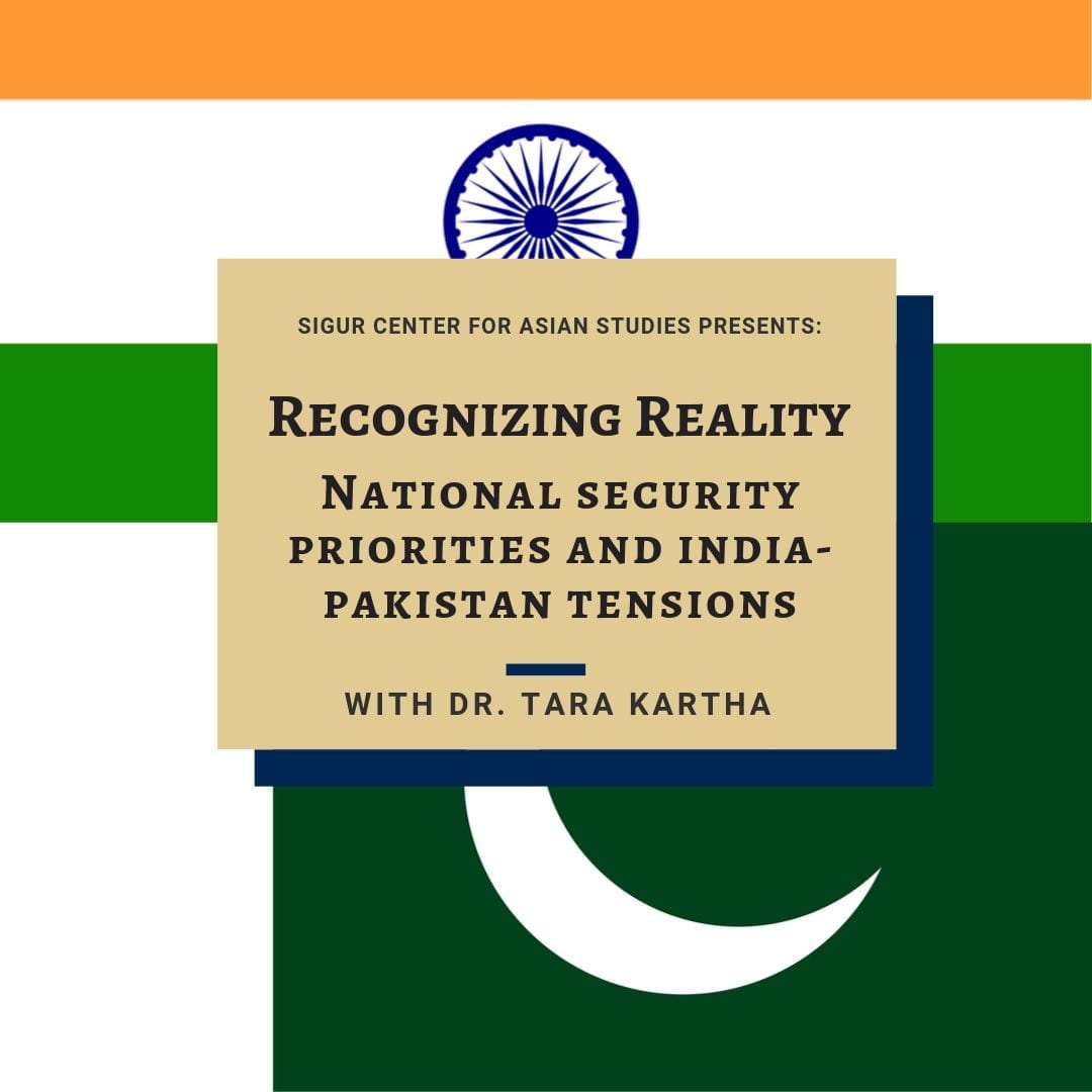 Poster for Recognizing Reality: National Security Priorities and India-Pakistan Tensions event