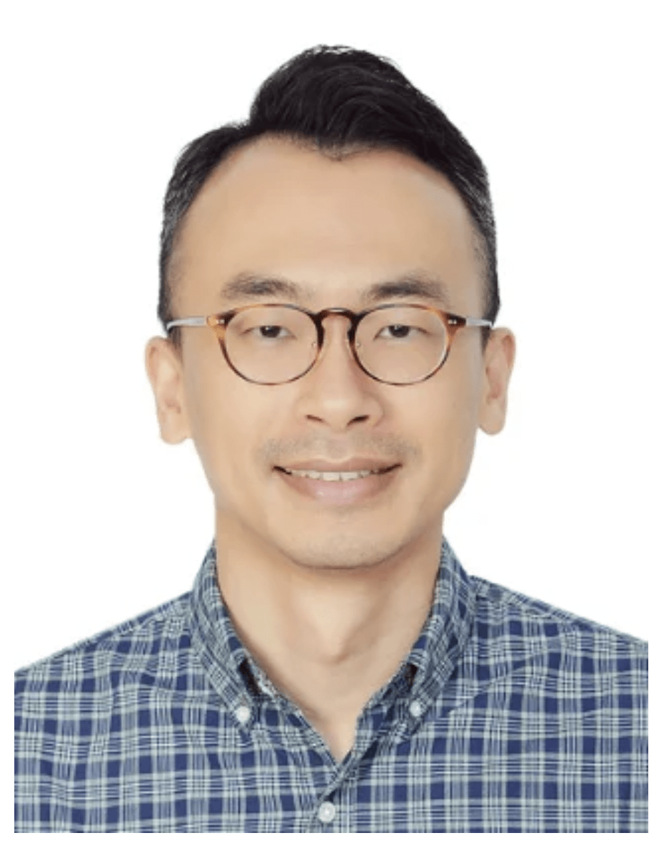 headshot of Hung-jen Wang in blue shirt