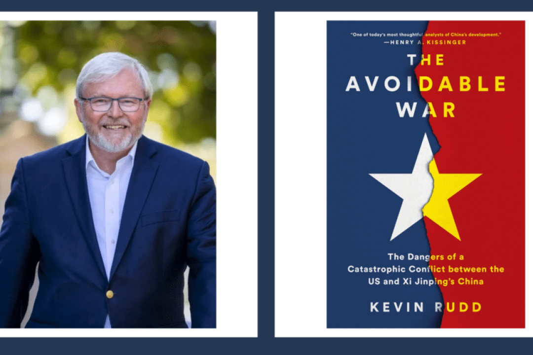 portrait of Kevin Rudd and his new book on US-China relations