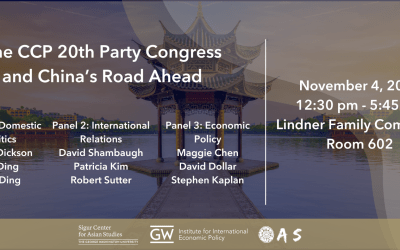 11/04/2022 | The CCP 20th Party Congress and China’s Road Ahead