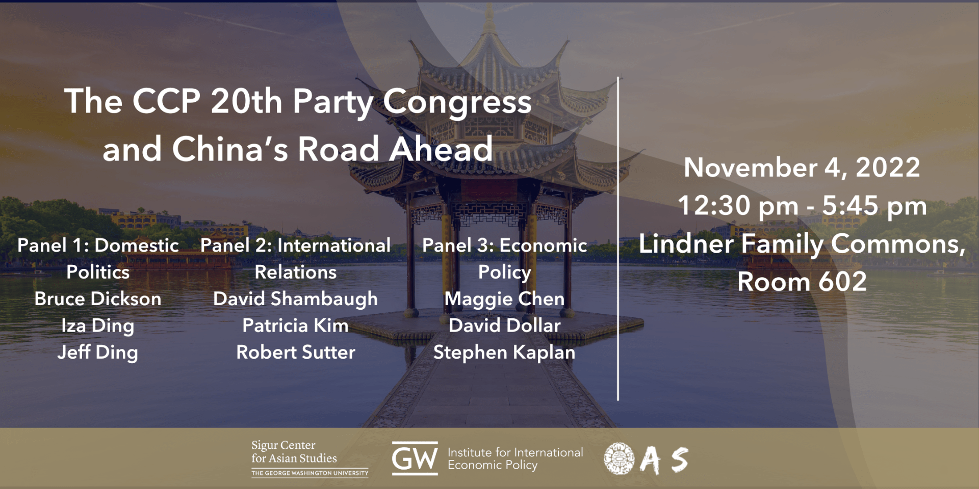 An event graphic for "The CCP 20th Party Congress and China's Road Ahead"